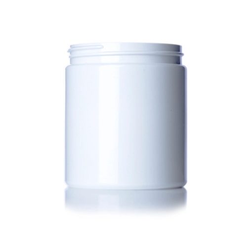 19 oz white PET plastic single wall jar with 89-400 neck finish