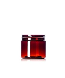 2 oz amber PET plastic single wall UV protection jar with 48-400 neck finish