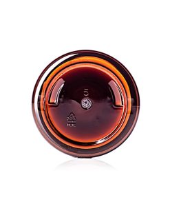 2 oz amber PET plastic single wall jar with 58-400 neck finish