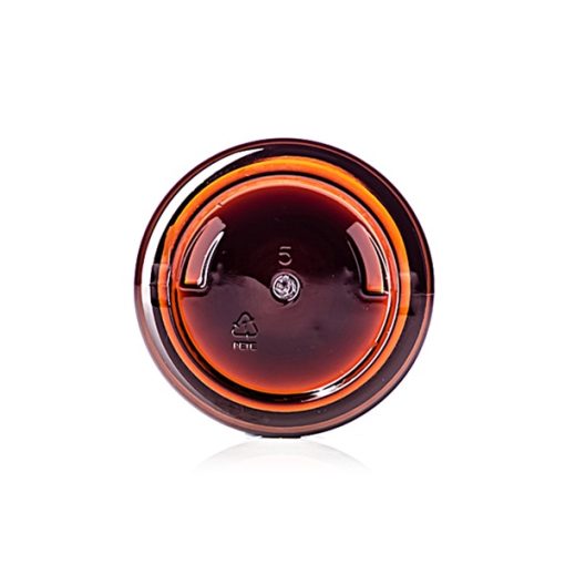 2 oz amber PET plastic single wall jar with 58-400 neck finish