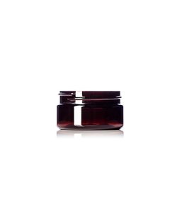2 oz amber PET plastic single wall jar with 58-400 neck finish