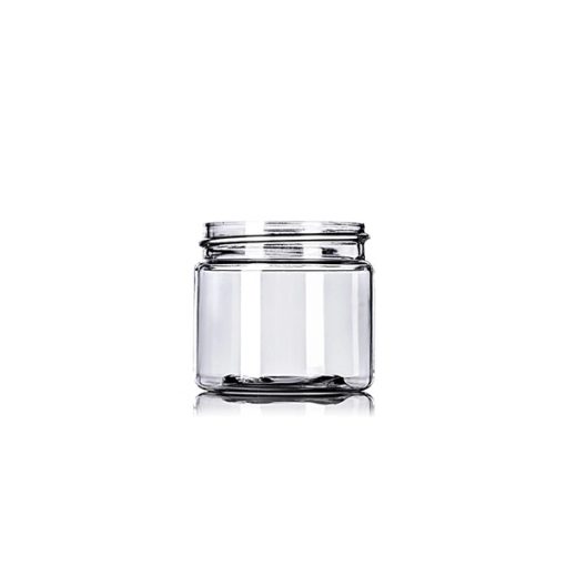 2 oz clear PET plastic single wall jar with 48-400 neck finish