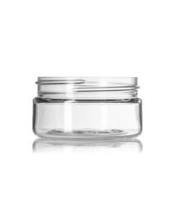 2 oz clear PET plastic single wall jar with 58-400 neck finish