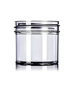 2 oz clear PS plastic single wall jar with 53-400 neck finish