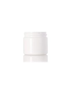 2 oz white PET plastic single wall jar with 48-400 neck finish