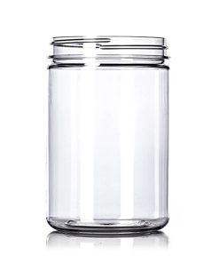 25 oz clear PET plastic single wall jar with 89-400 neck finish