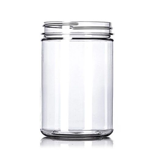 25 oz clear PET plastic single wall jar with 89-400 neck finish