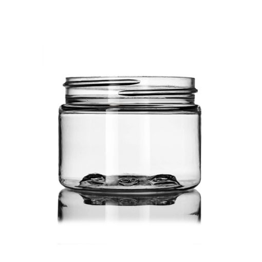3 oz (100 mL) clear PET plastic single wall jar with 58-400 neck finish