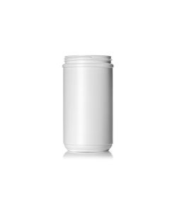 32 oz white HDPE plastic single wall canister with 89-400 neck finish
