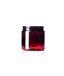 4 oz amber PET plastic single wall jar with 58-400 neck finish