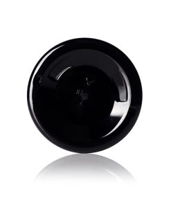 4 oz black PET plastic single wall jar with 70-400 neck finish