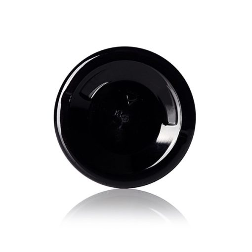 4 oz black PET plastic single wall jar with 70-400 neck finish