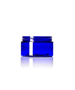 4 oz cobalt blue PET plastic single wall jar with 70-400 neck finish