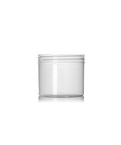 48 oz clear PET plastic square grip container with 89-400 neck finish