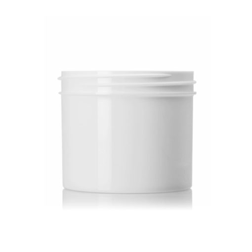 4 oz white PP plastic single wall jar with 70-400 neck finish
