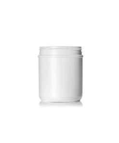 55 oz white HDPE plastic wide-mouth container with 120 mm triple thread neck finish