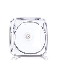 64 oz clear PET plastic square grip container with 110-400 neck finish