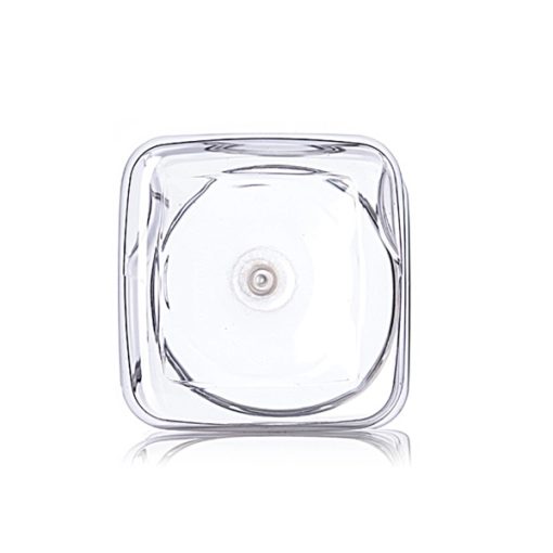 64 oz clear PET plastic square grip container with 110-400 neck finish