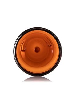 8 oz amber PET plastic single wall jar with 70-400 neck finish