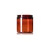 8 oz amber PET plastic single wall jar with 70-400 neck finish