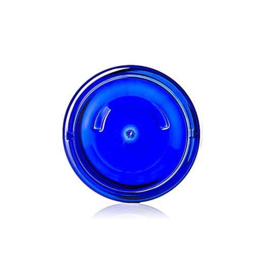 PET plastic single wall jar 8 oz cobalt blue with 89-400 neck finish