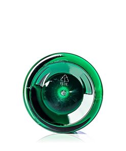 8 oz green PET plastic single wall jar with 70-400 neck finish