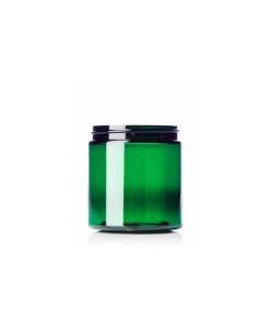 8 oz green PET plastic single wall jar with 70-400 neck finish
