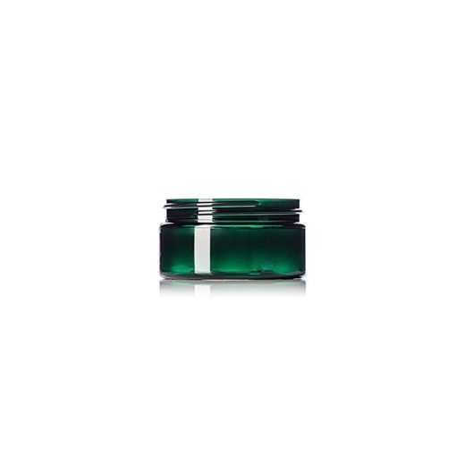 8 oz green PET plastic single wall jar with 89-400 neck finish