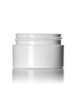 White PP/PS plastic double wall straight base jar 1/2 oz with 48-400 neck finish