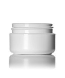 1/2 oz white PP plastic double wall round base jar with 48-400 neck finish