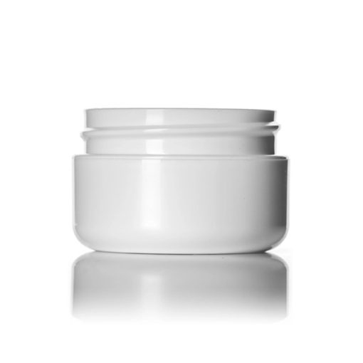 1/2 oz white PP plastic double wall round base jar with 48-400 neck finish
