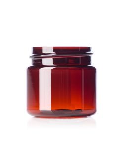1 oz amber PET plastic single wall UV protection jar with 38-400 neck finish