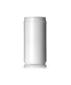 100 oz white HDPE plastic single wall canister 120mm triple thread neck finish