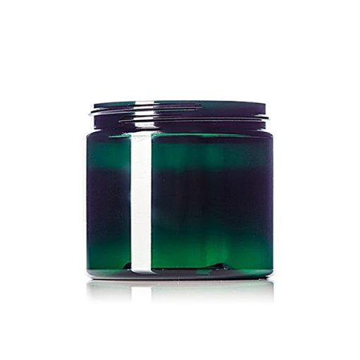 16 oz green PET plastic single wall jar with 89-400 neck finish