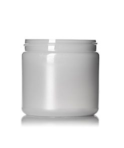 16 oz natural-colored HDPE plastic single wall jar with 89-400 neck finish