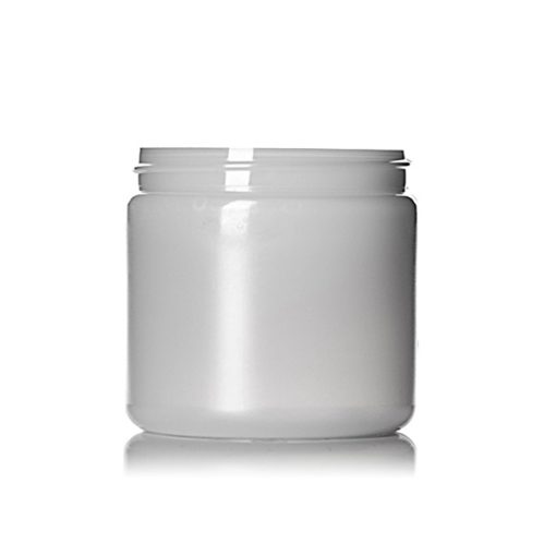 16 oz natural-colored HDPE plastic single wall jar with 89-400 neck finish