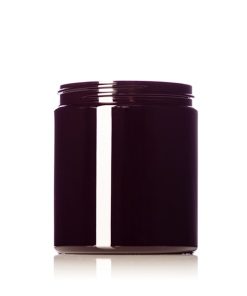 19 oz dark amber PET plastic single wall jar with 89-400 neck finish