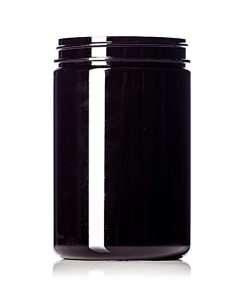 25 oz dark amber PET plastic single wall jar with 89-400 neck finish
