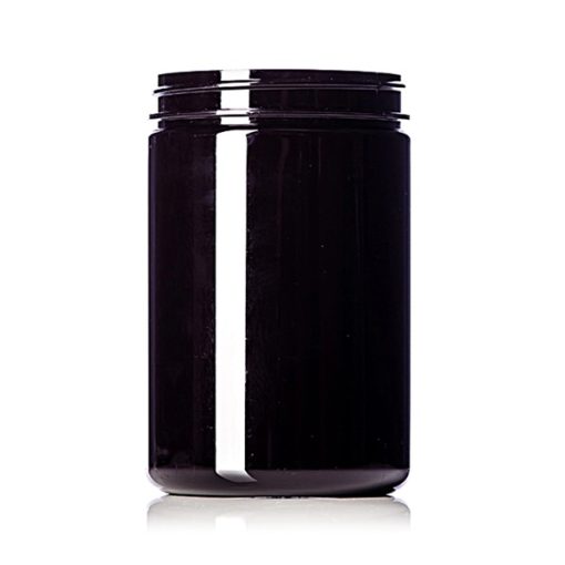 25 oz dark amber PET plastic single wall jar with 89-400 neck finish