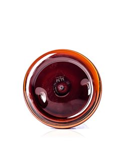 32 oz amber PET plastic single wall jar with 89-400 neck finish