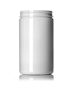 32 oz white PET plastic single wall jar with 89-400 neck finish