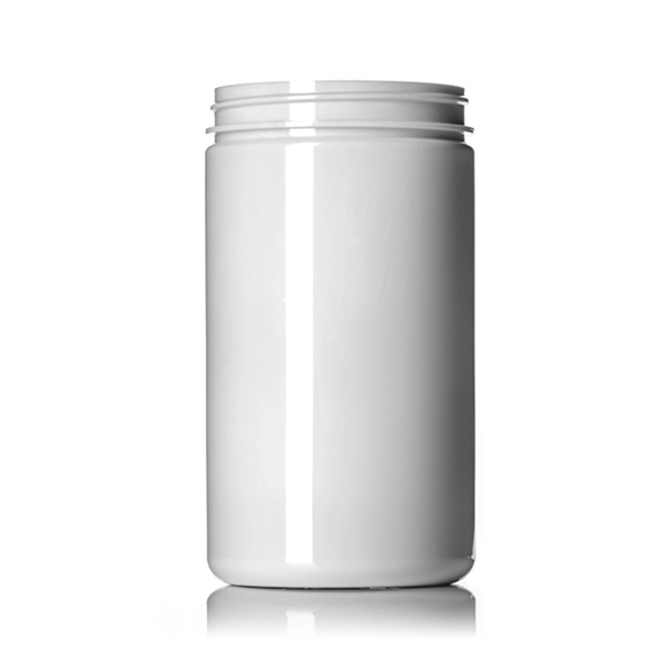 32 oz white PET plastic single wall jar with 89-400 neck finish