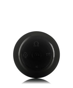 4 oz black PP plastic double wall round base low-profile jar with 89-400 neck finish