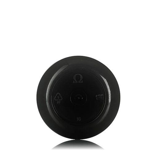 4 oz black PP plastic double wall round base low-profile jar with 89-400 neck finish