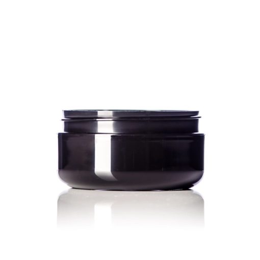 4 oz black PP plastic double wall round base low-profile jar with 89-400 neck finish