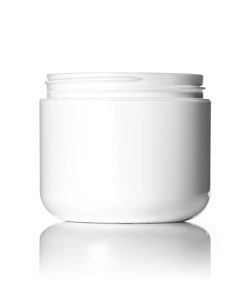 4 oz white PP/PS plastic double wall round base jar with 70-400 neck finish
