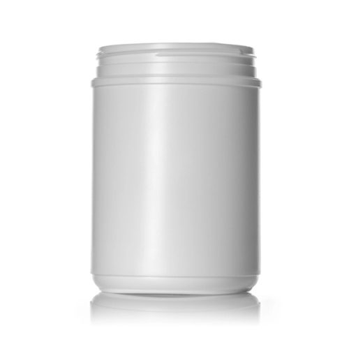 70 oz white HDPE plastic single wall canister with 120mm neck finish