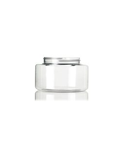 8 oz clear PET plastic single wall oval jar with 70-400 neck finish