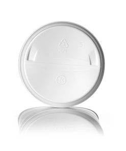85 oz white HDPE plastic single wall canister with 120mm triple thread neck finish