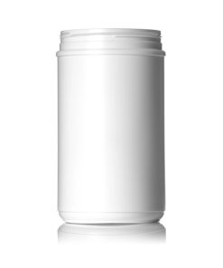 85 oz white HDPE plastic single wall canister with 120mm triple thread neck finish